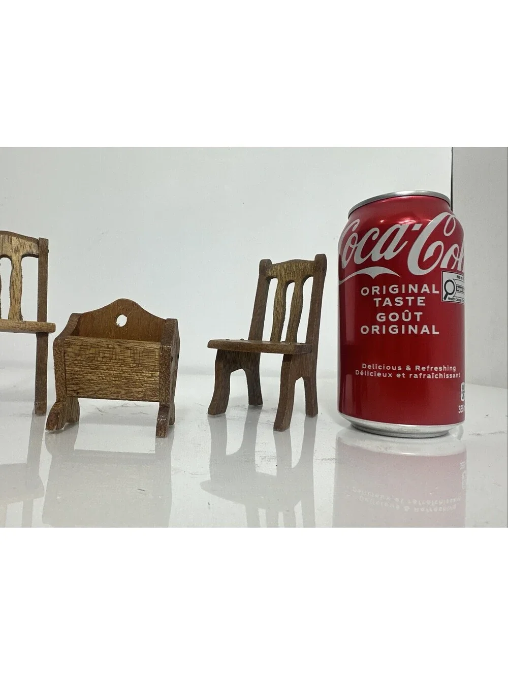 Vintage Shackman Japan Wood Dollhouse Furniture Chairs Cradle Miniature 1:6 MCM